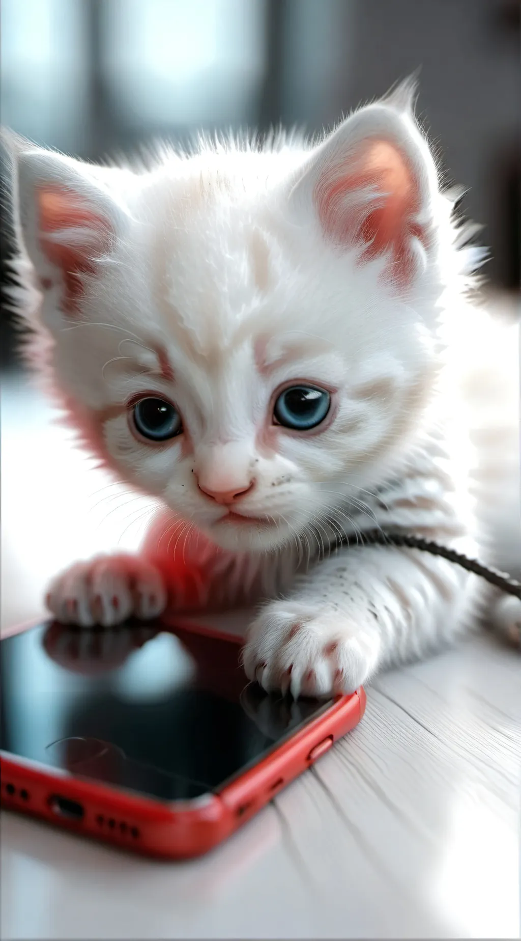 ai character: Phone kitten background