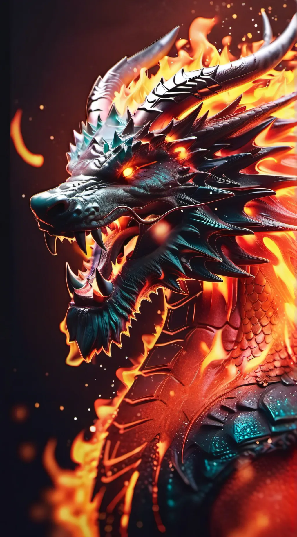 ai character: Flame background