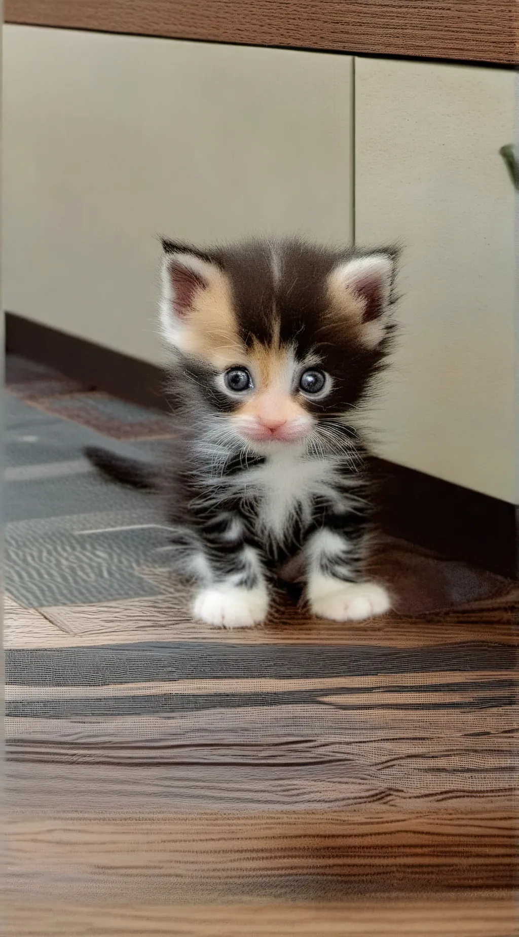 ai character: Tiny stray kitten background