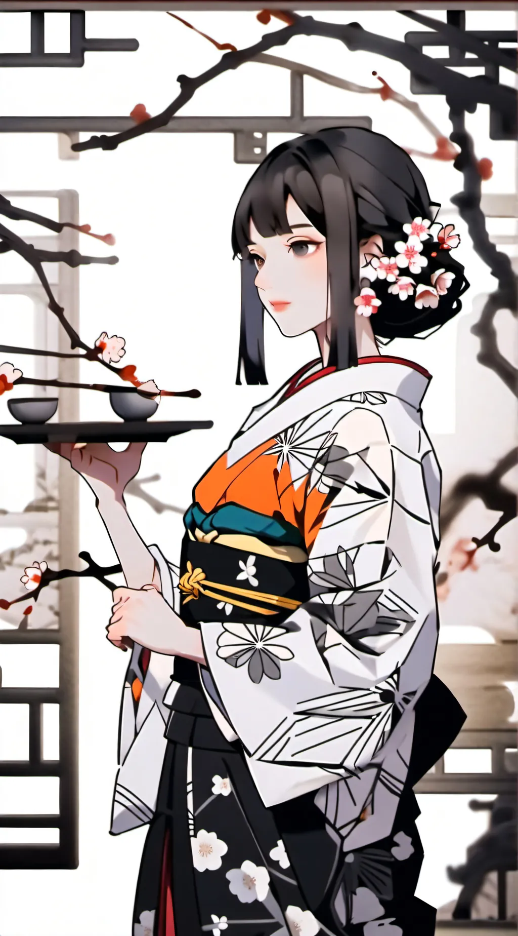 ai character: Japanese woman background