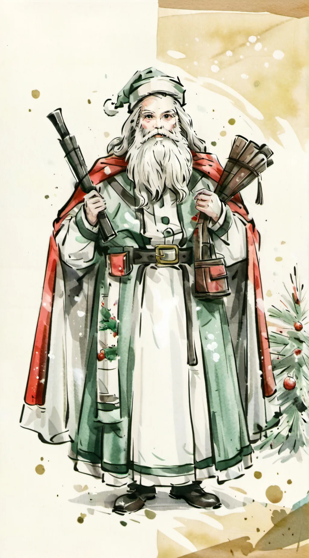 ai character: Santa claus background