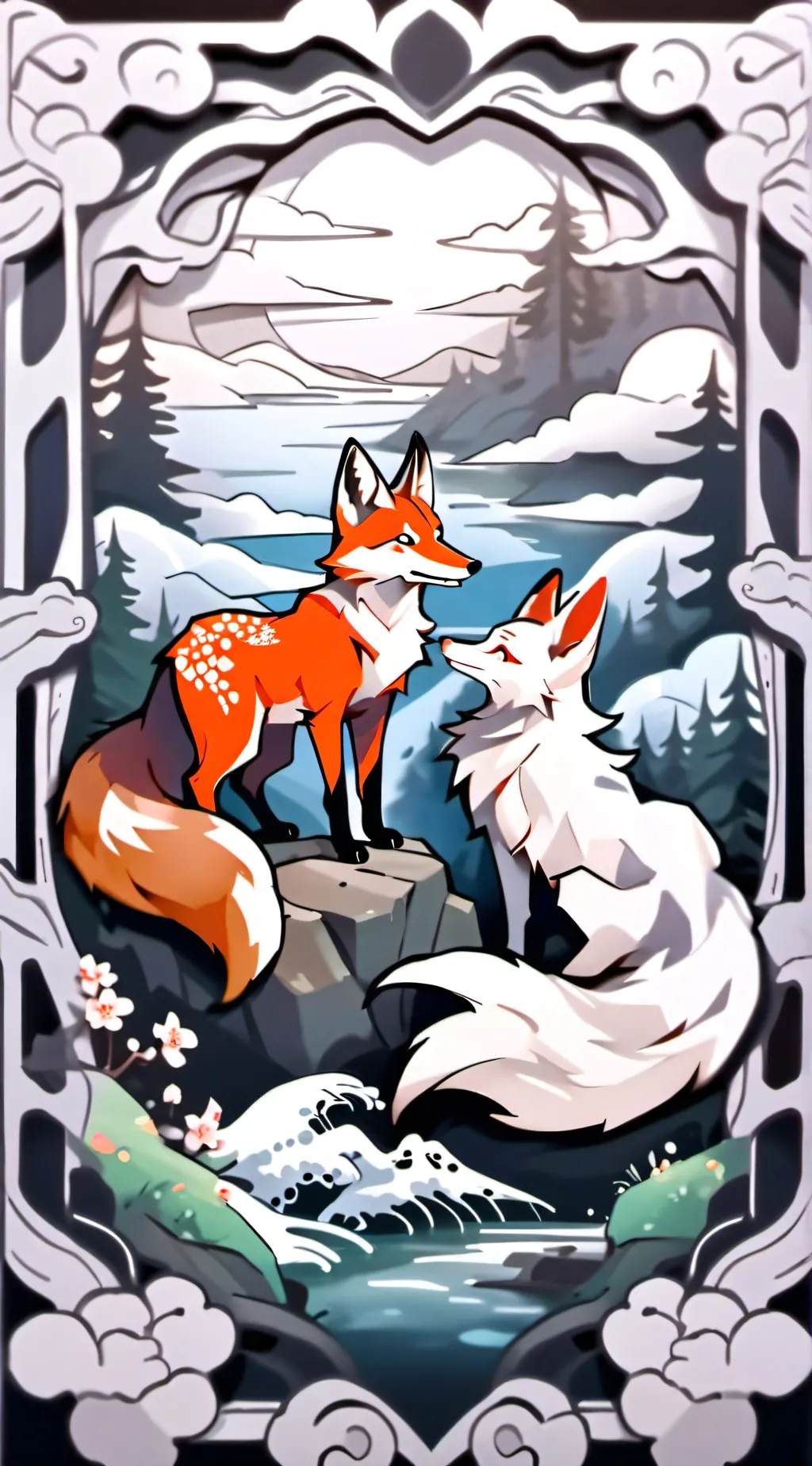 ai character: Foxy & Foxo background