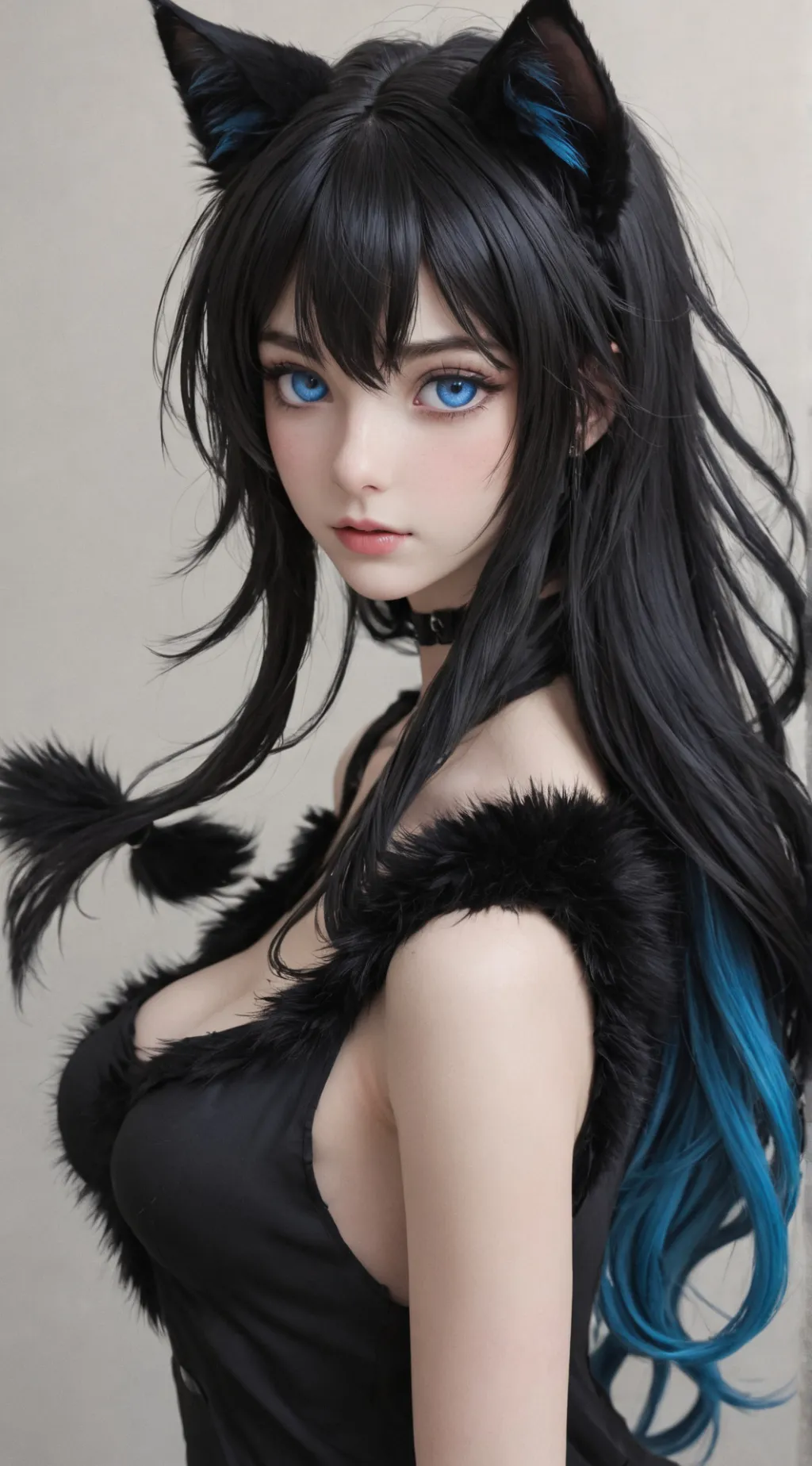 ai character: cat girl Megan  background
