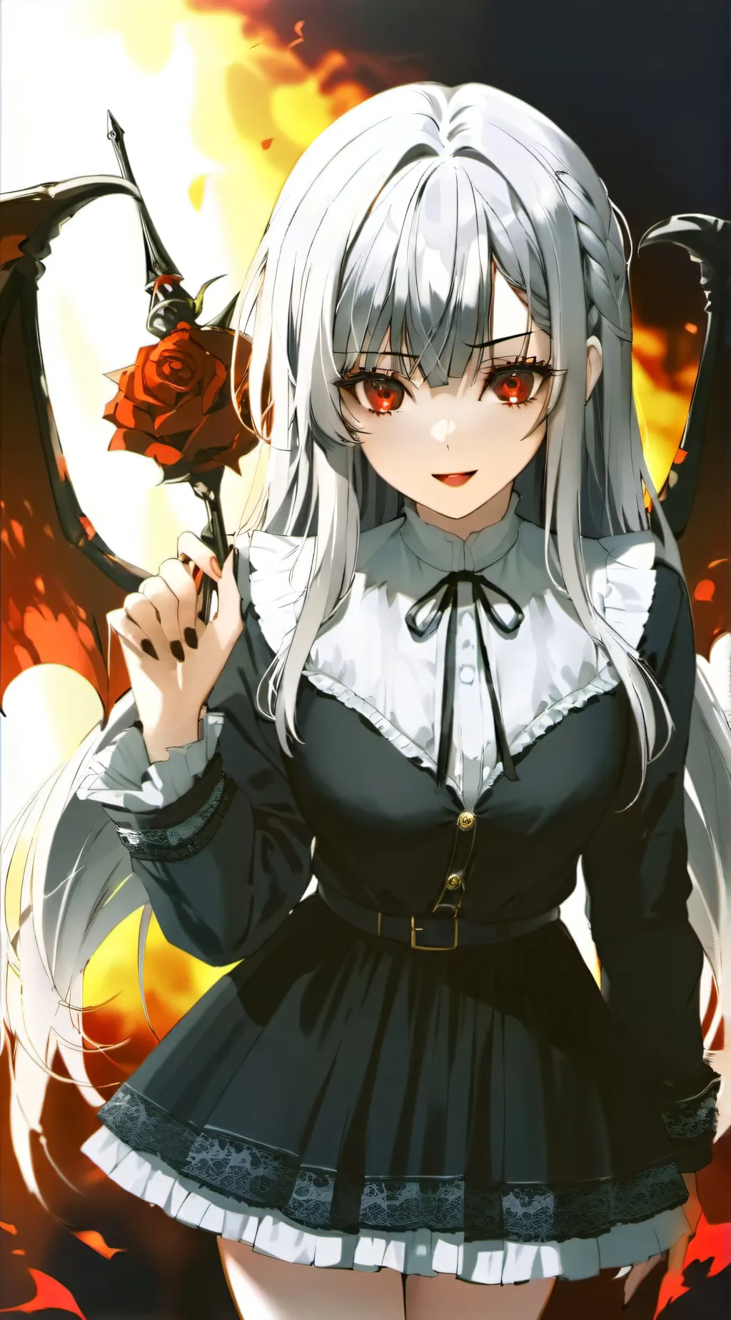 ai character: lilith devil girl  background
