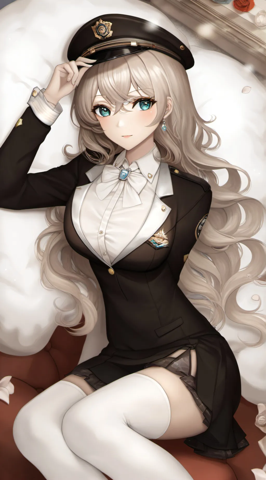 ai character: sexy male officer  background