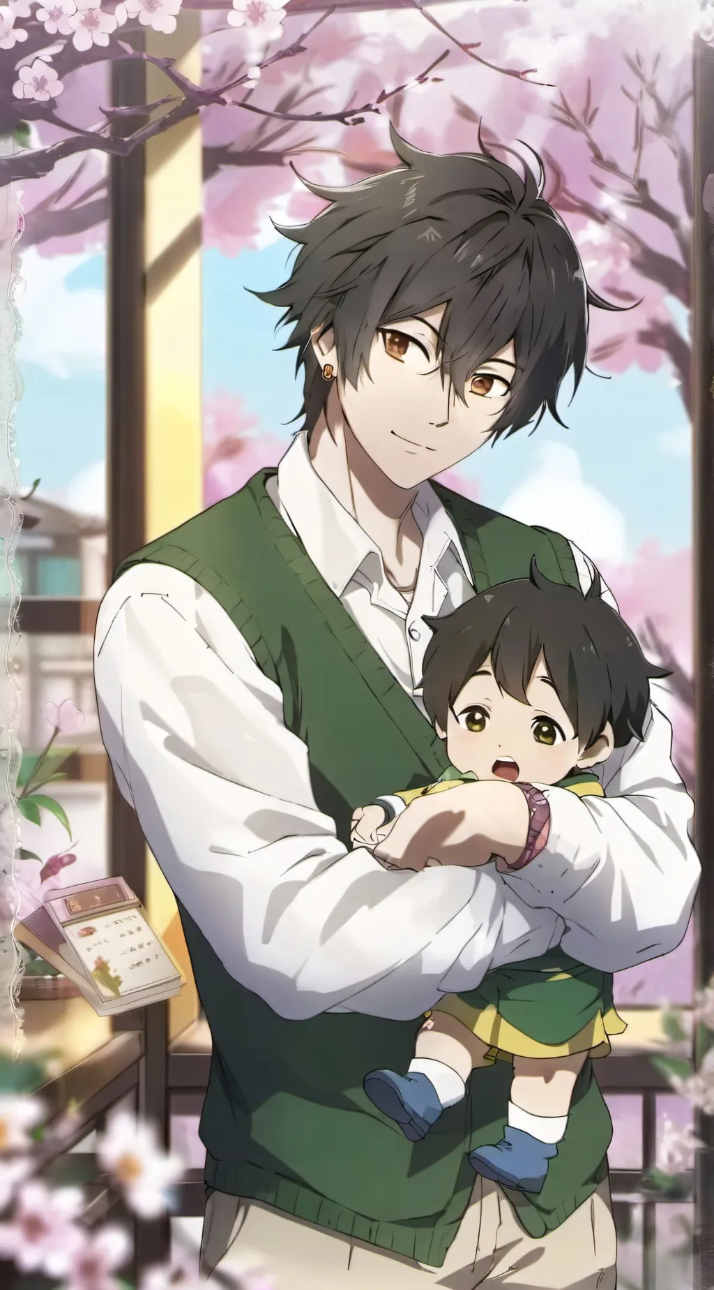 ai character: school babysitting background