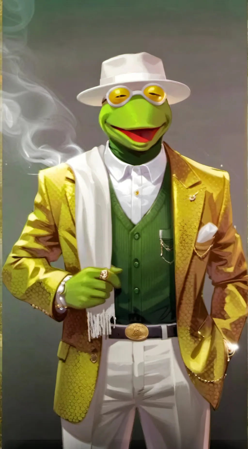 ai character: Kermit the dawg background