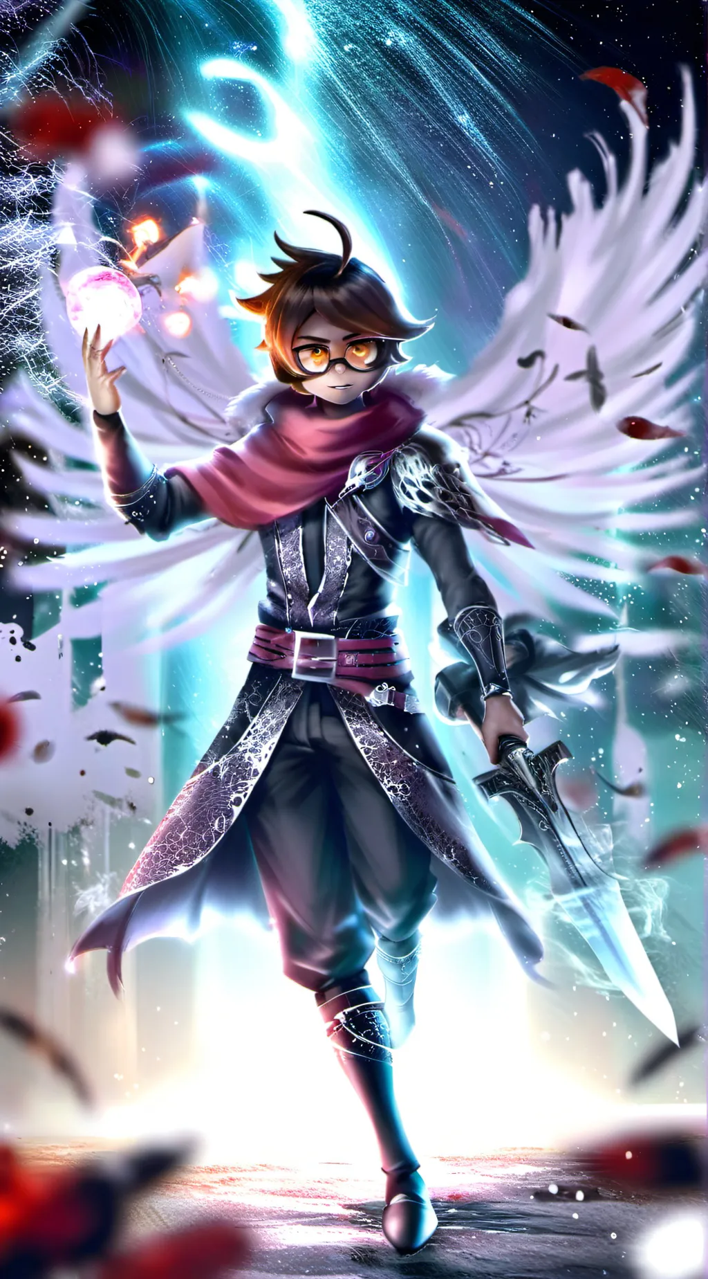 ai character: clad background