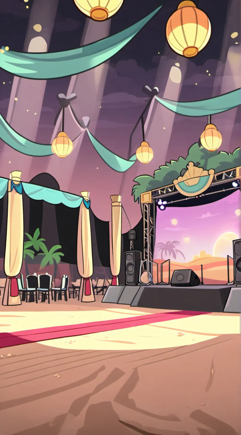 ai character:  Beach party 18+ background