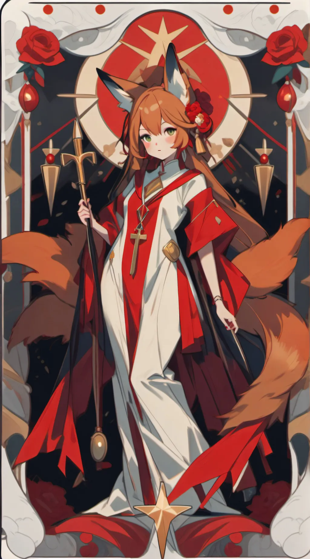 ai character: fox girl  background