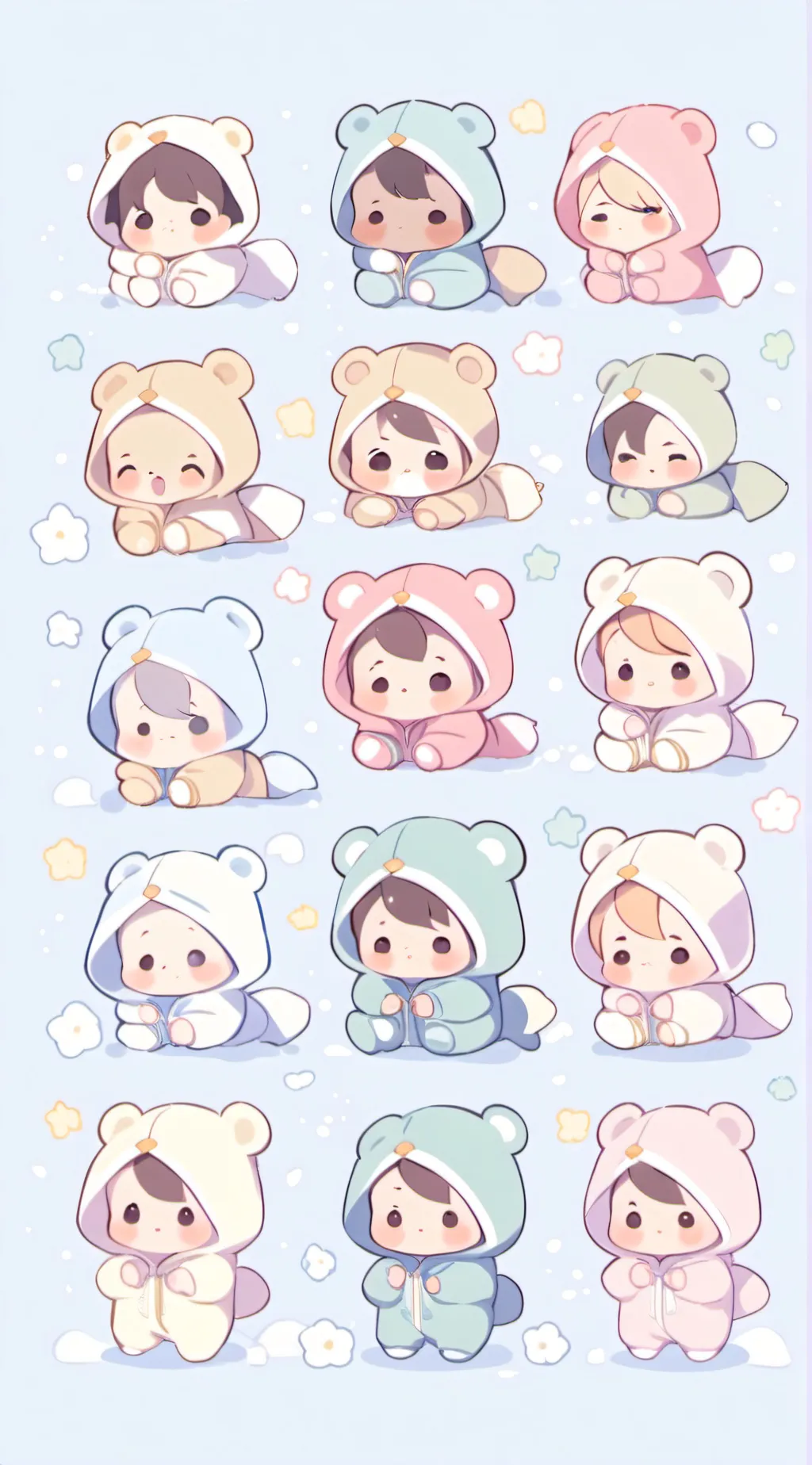 ai character: cute little babies background