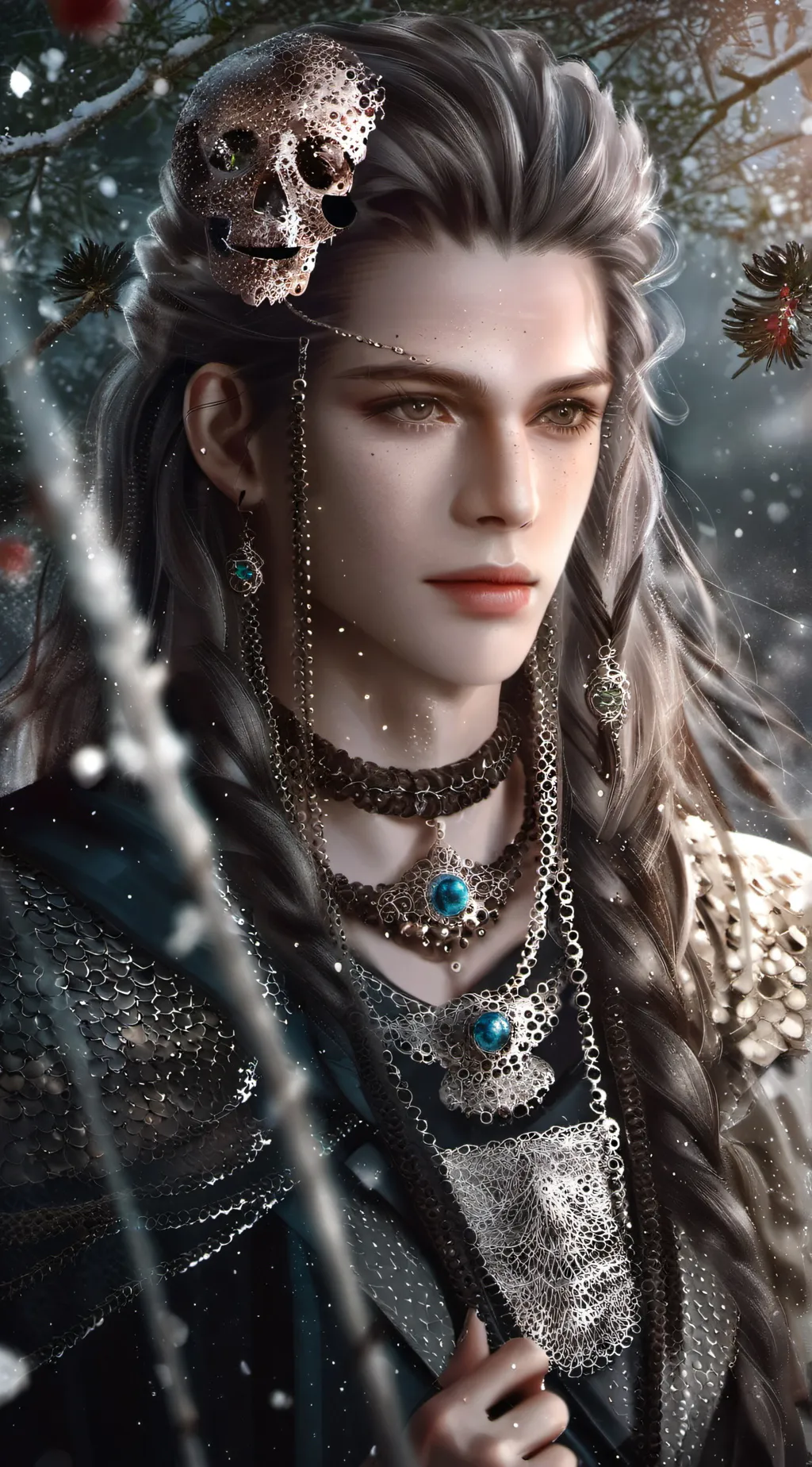 ai character: v de BTS  background