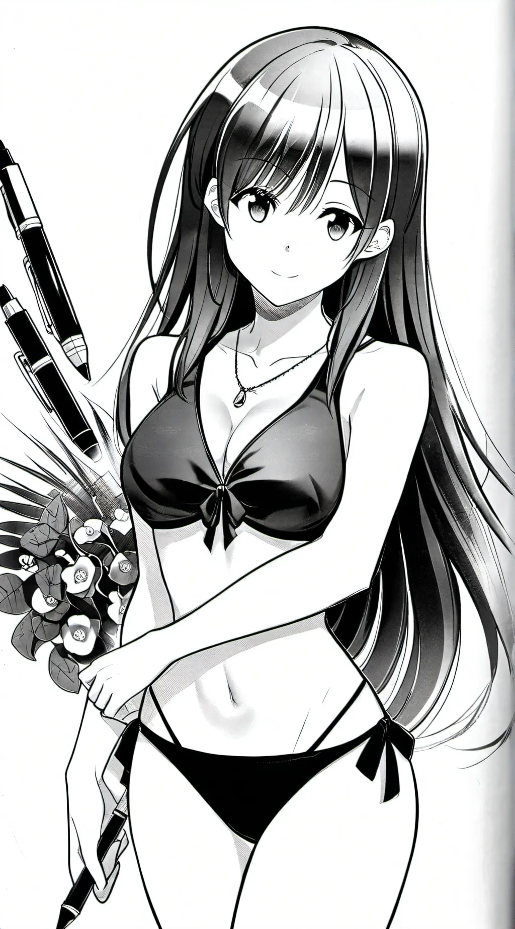 ai character: Miss circle bikini background