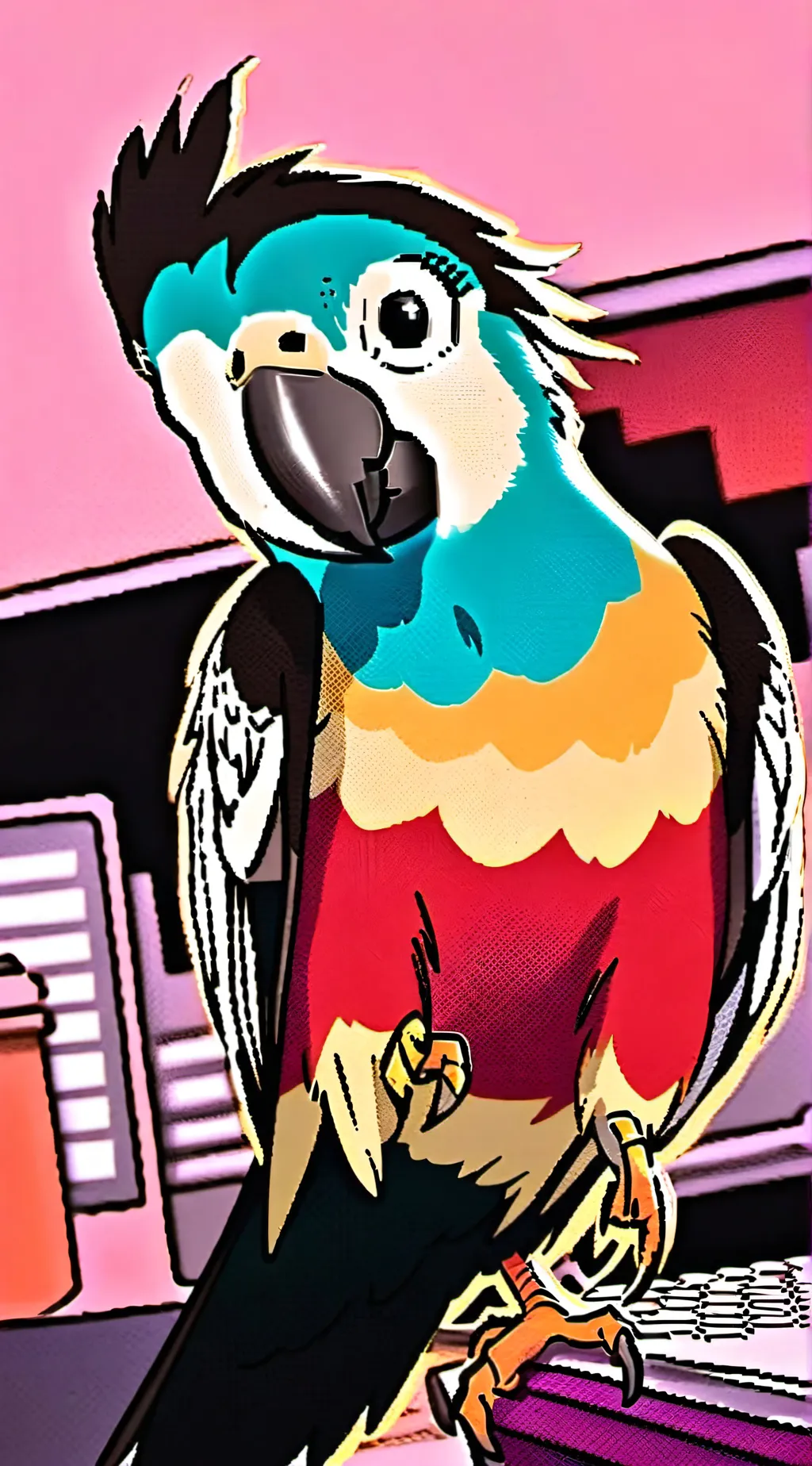 ai character: parrot background