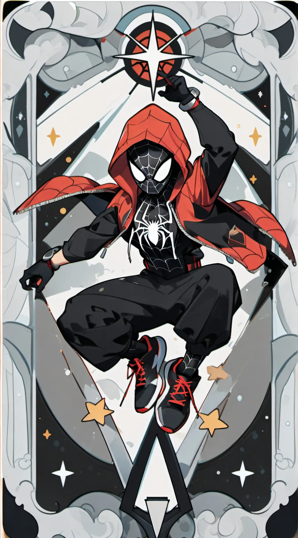 ai character: Spider-verse + idk background