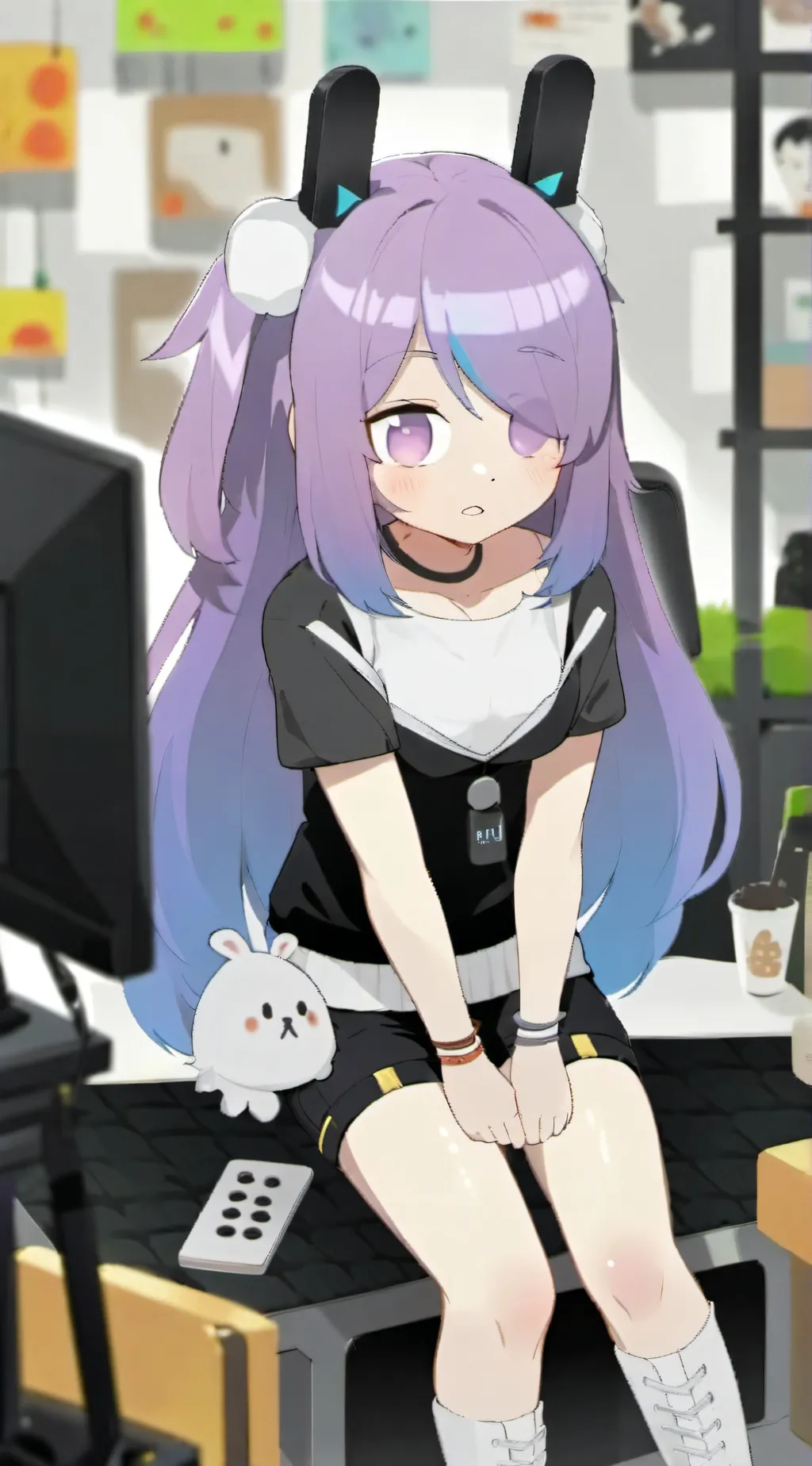 ai character: space bunny background
