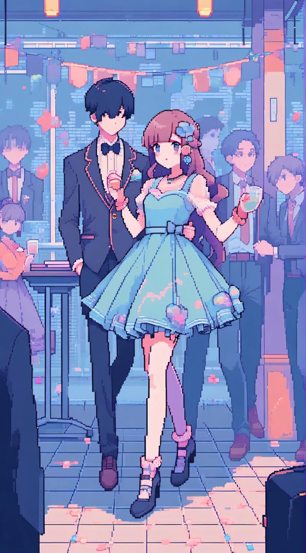 ai character: School dance background