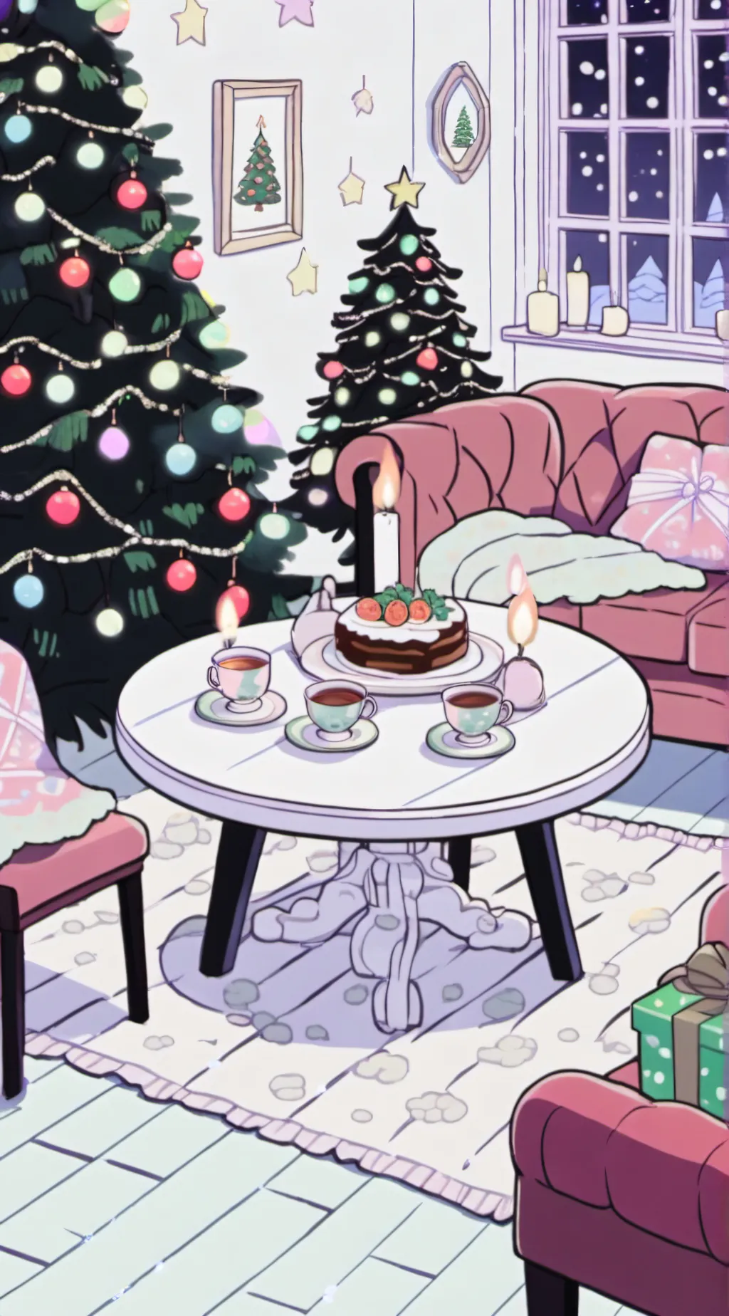 ai character: MHA XMAS TREE 🎄 background