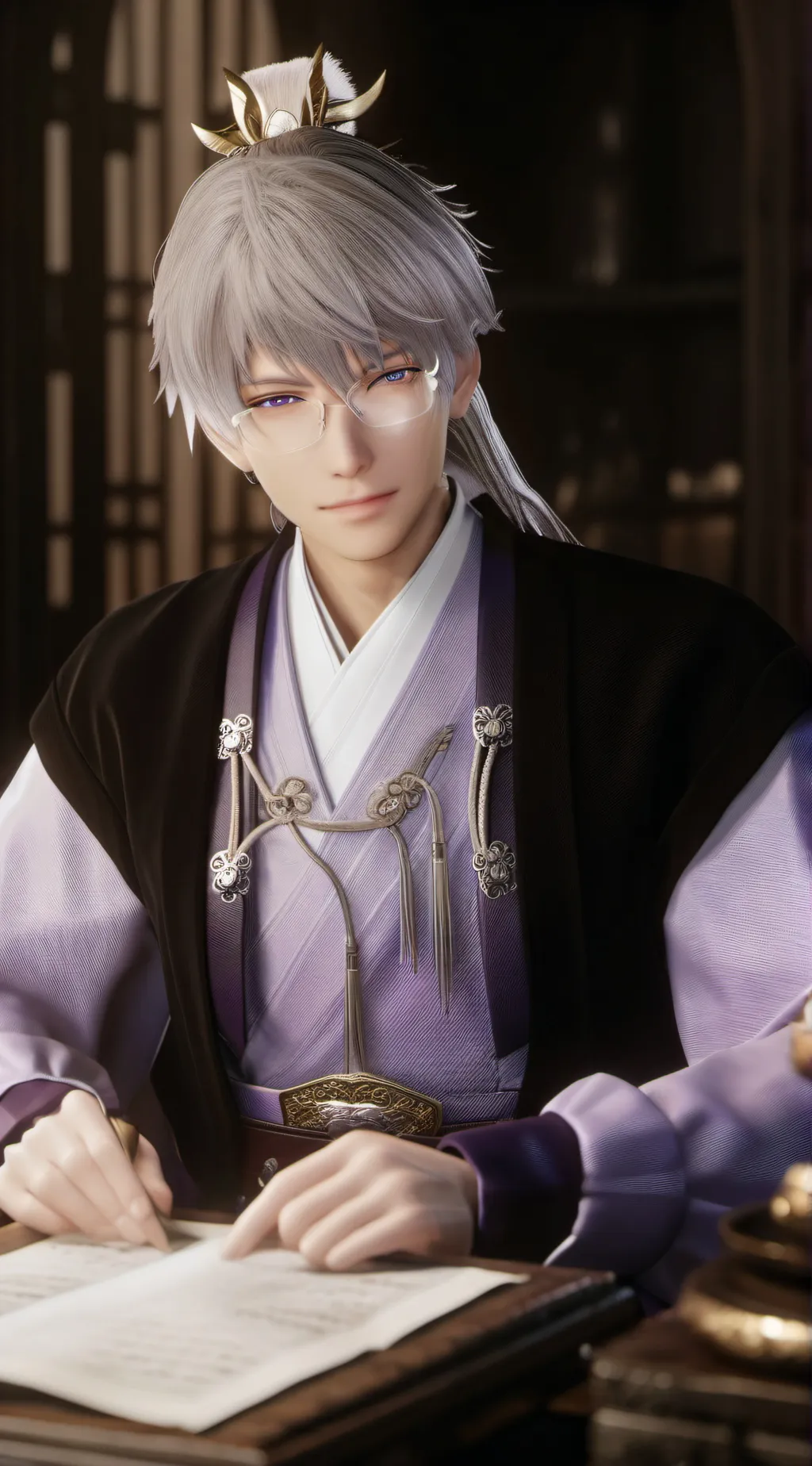 ai character: Mitsunari Ishida background