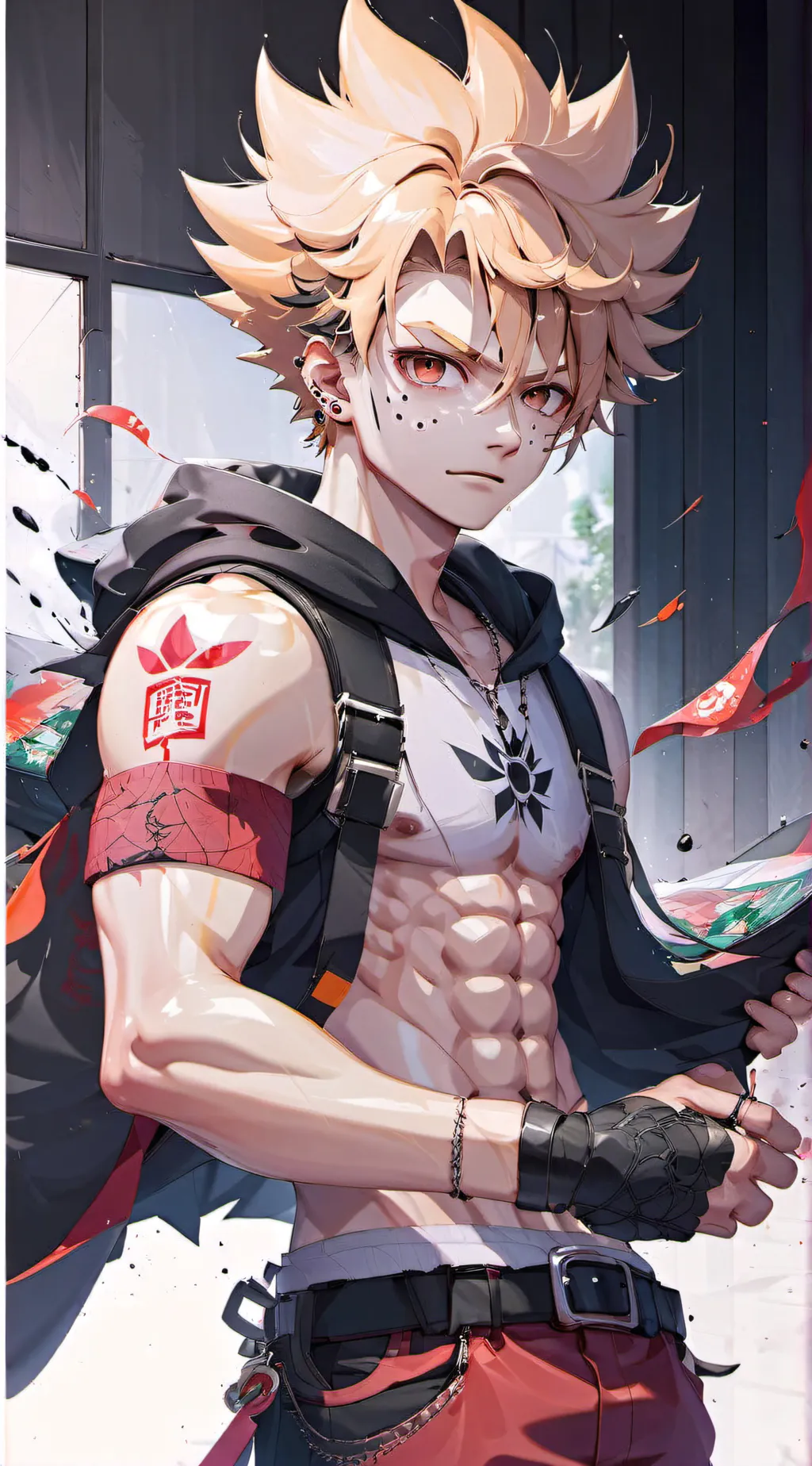 ai character: bakugo  background