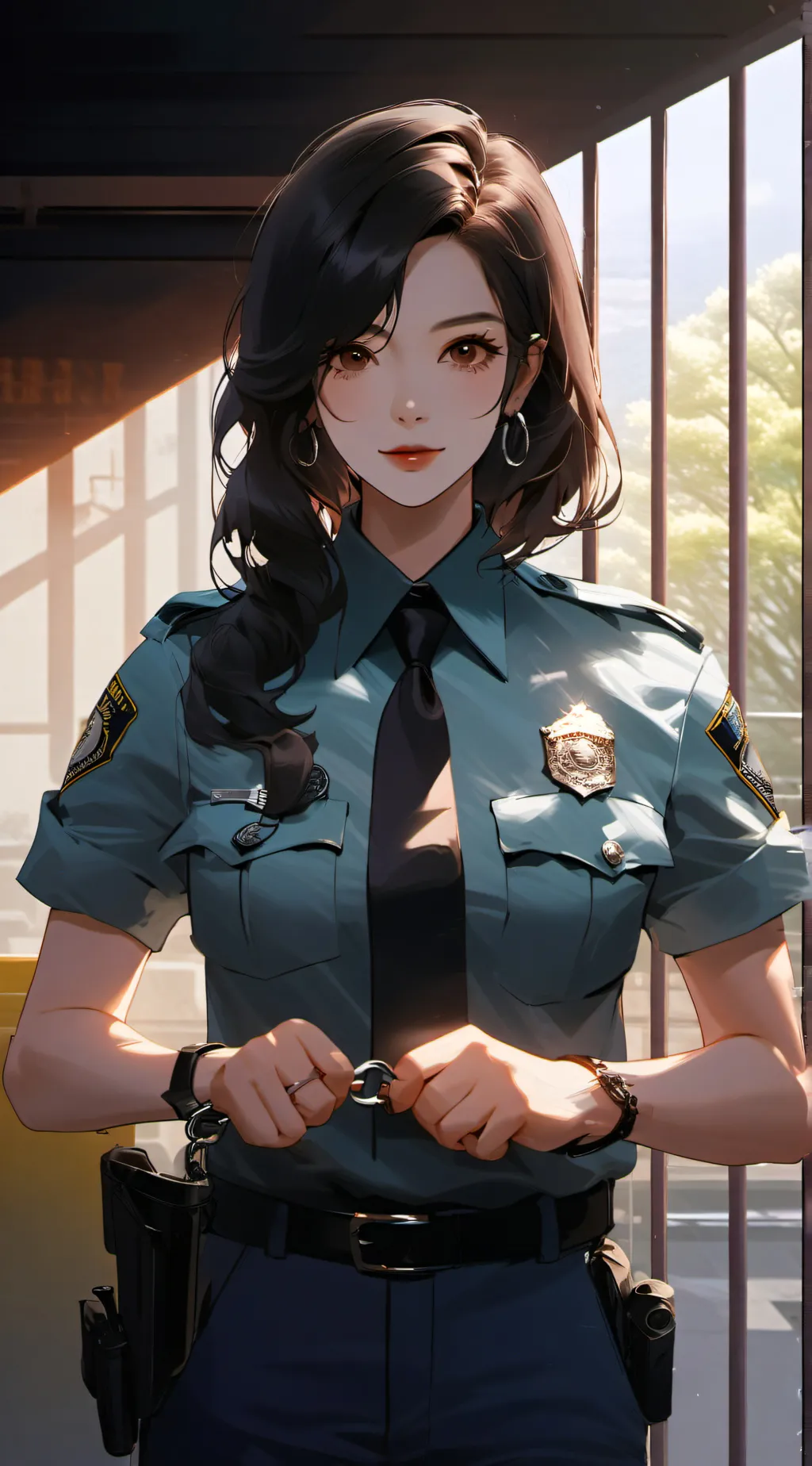 ai character: police guard background