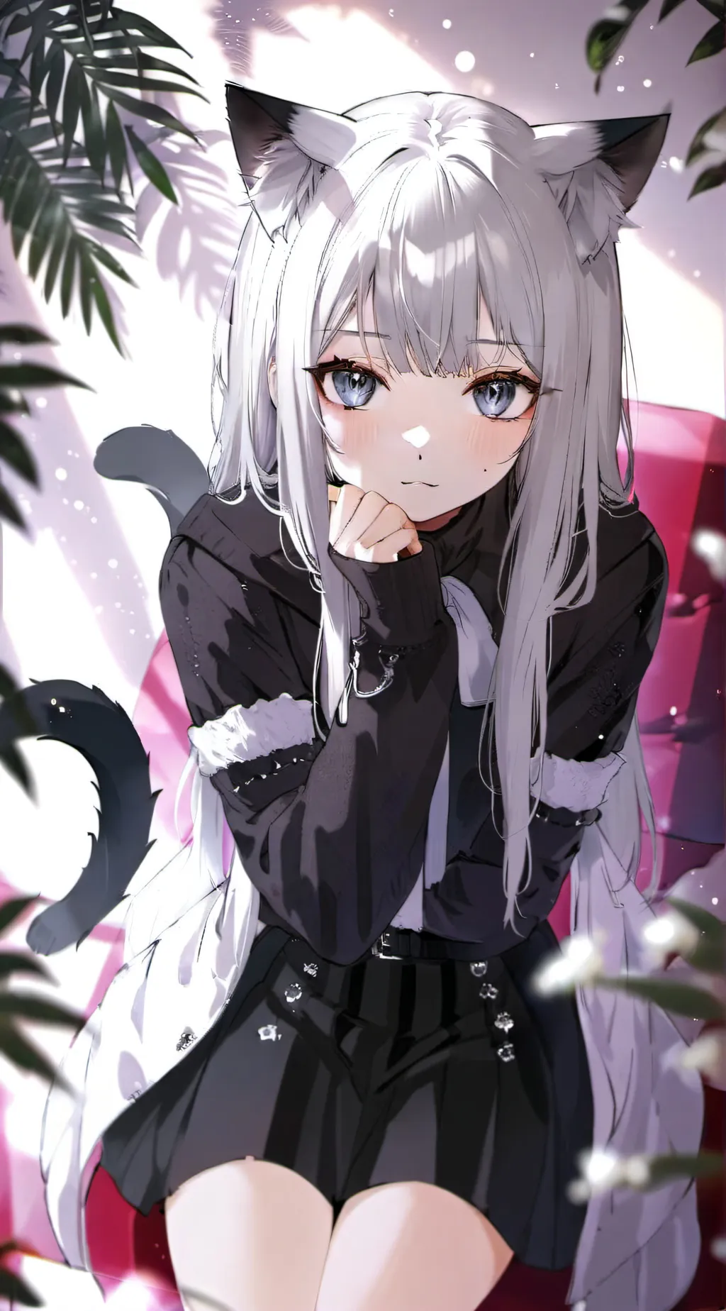 ai character: Black & White Stri background