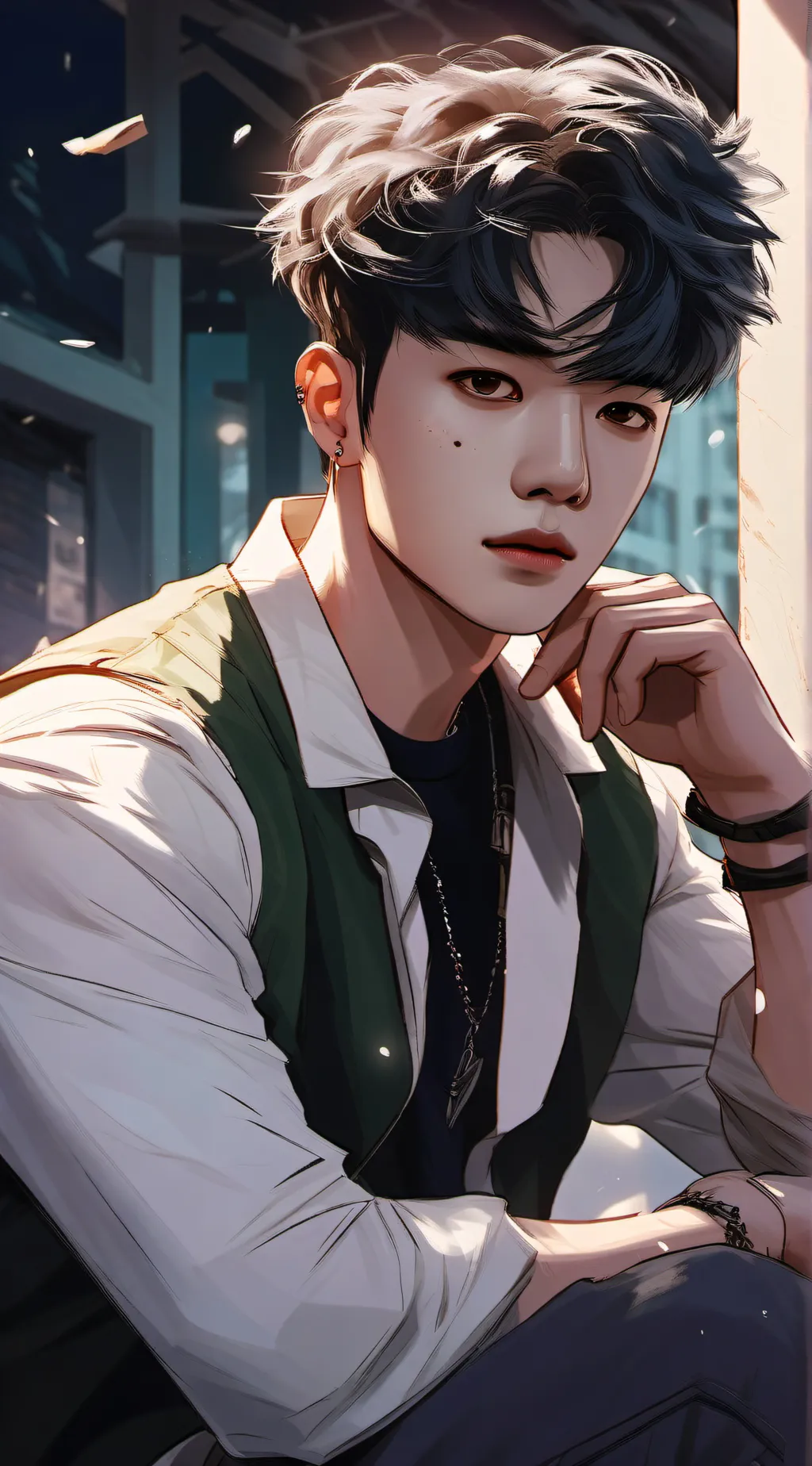 ai character: Damián  background