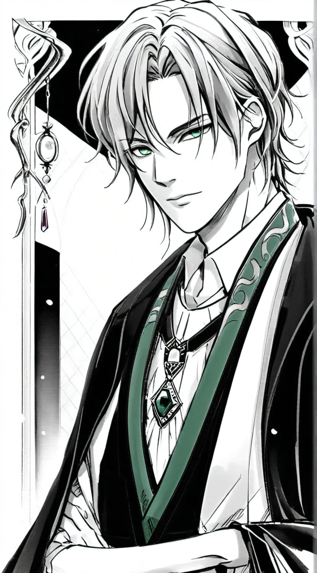 ai character: draco Malfoy 💚 background