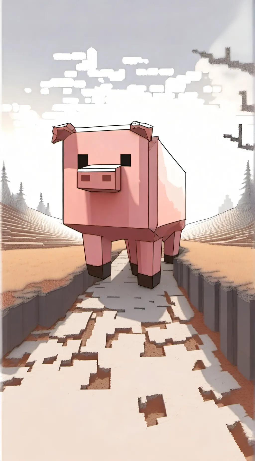 ai character: minecraft pig background