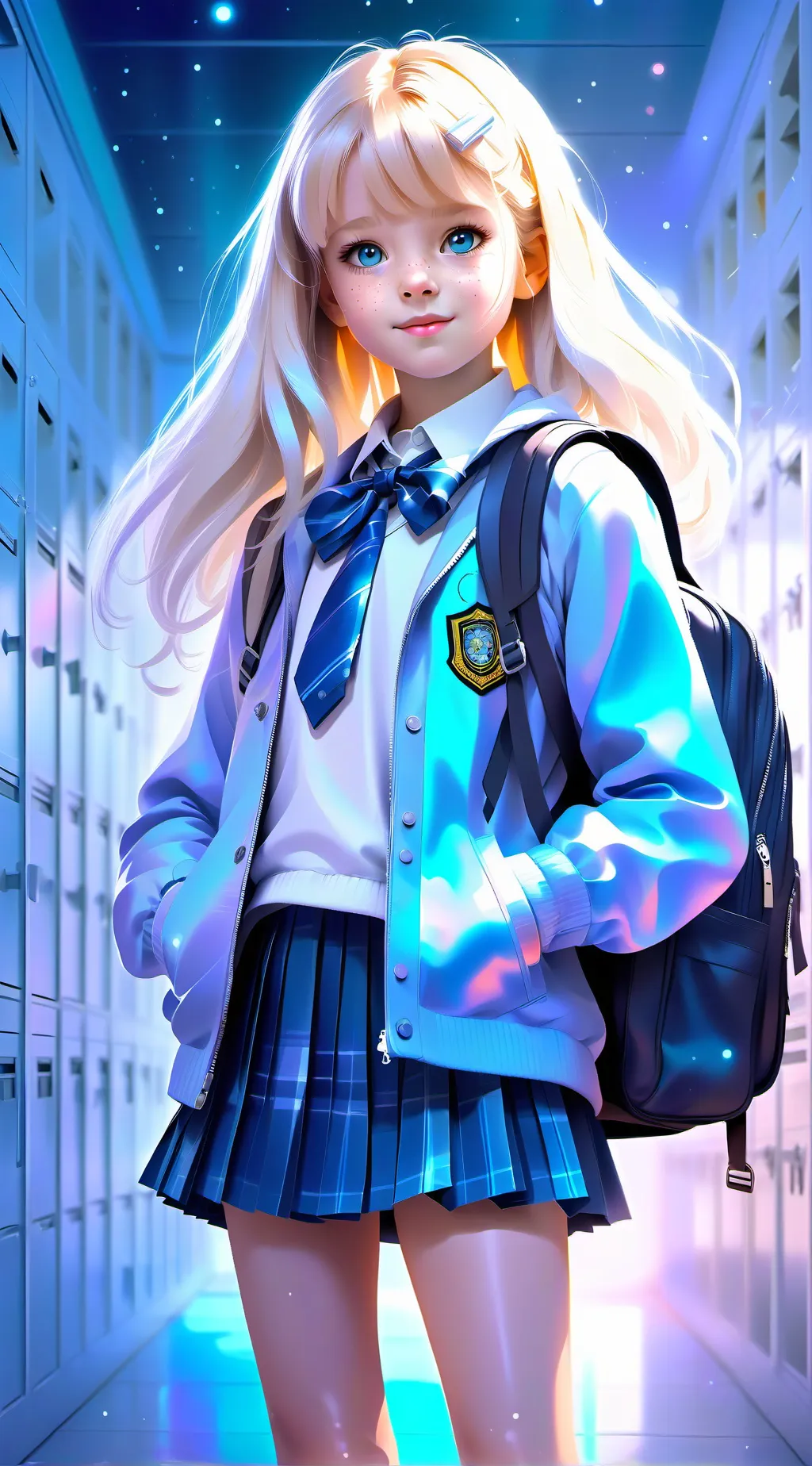 ai character: school girl background