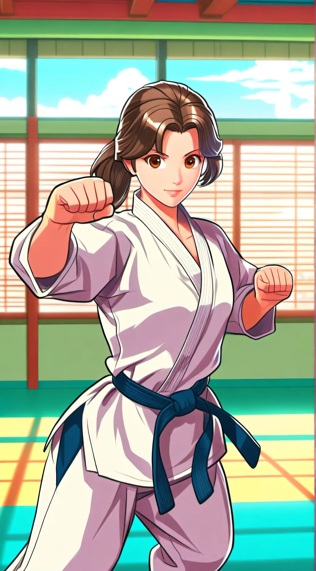 ai character: SETSUKO'S SHOTOKAN background