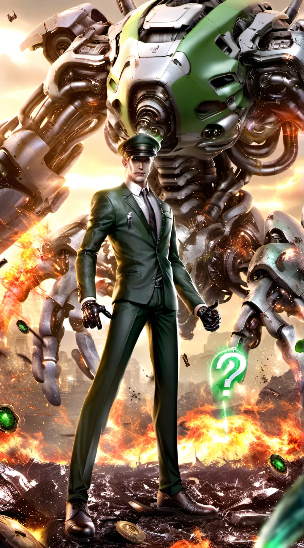 ai character: riddler boss fight background
