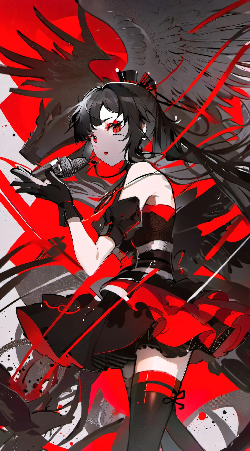 ai character: Agi, chained wings background