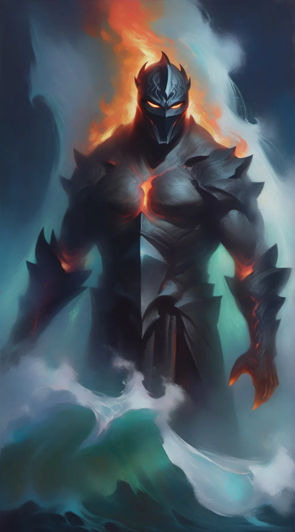 ai character: lava king background