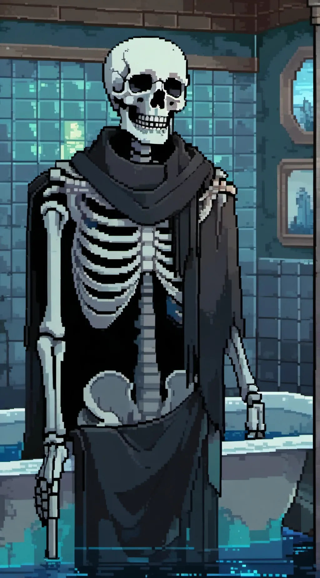 ai character: Classic skeleton  background