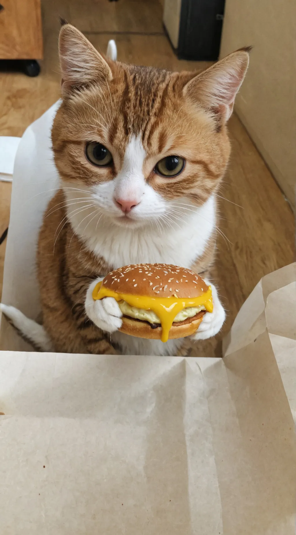ai character: Mac Donald cat background