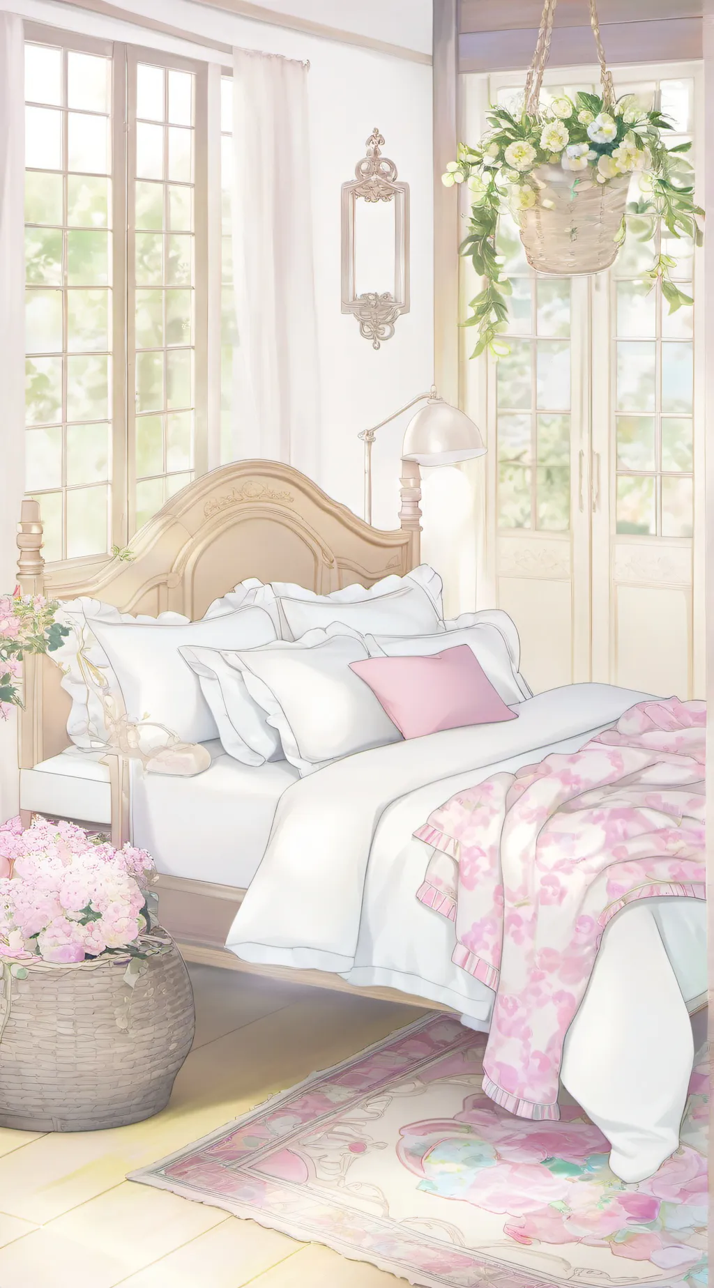 ai character: A strange bed background