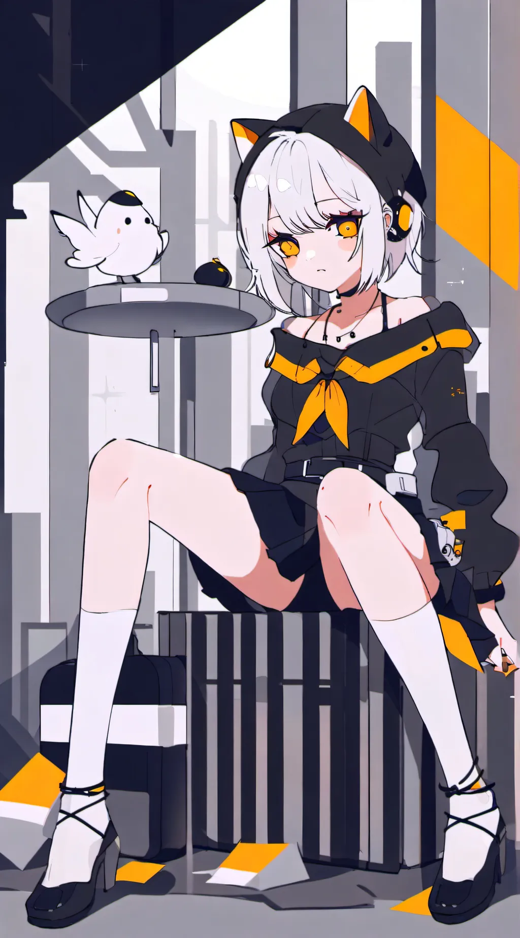 ai character: Hello kitty background