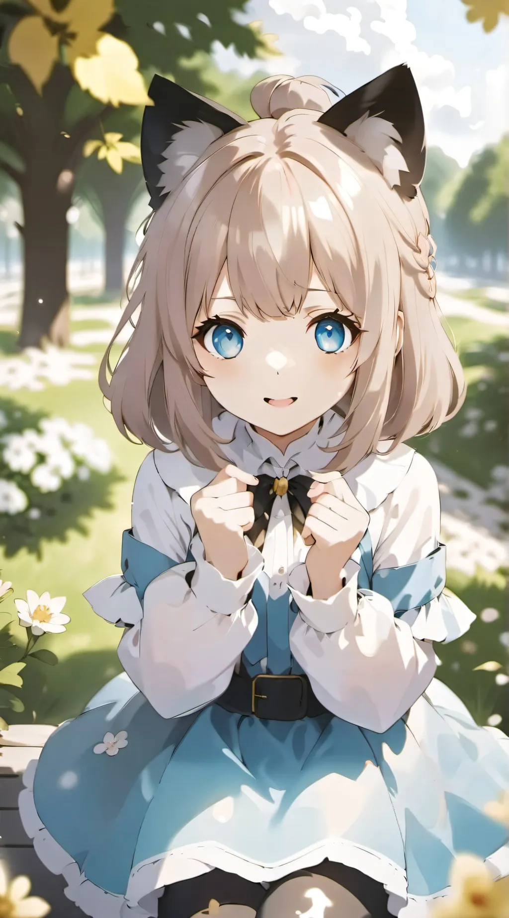 ai character: tiny catgirl  background