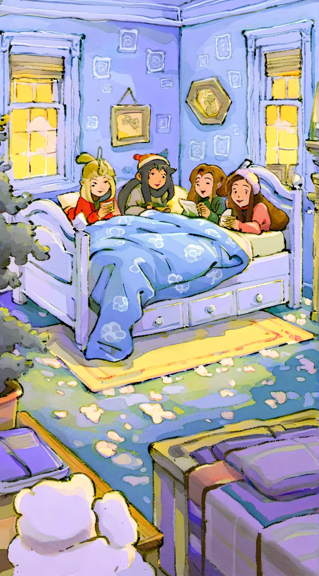 ai character: mha girl sleepover background