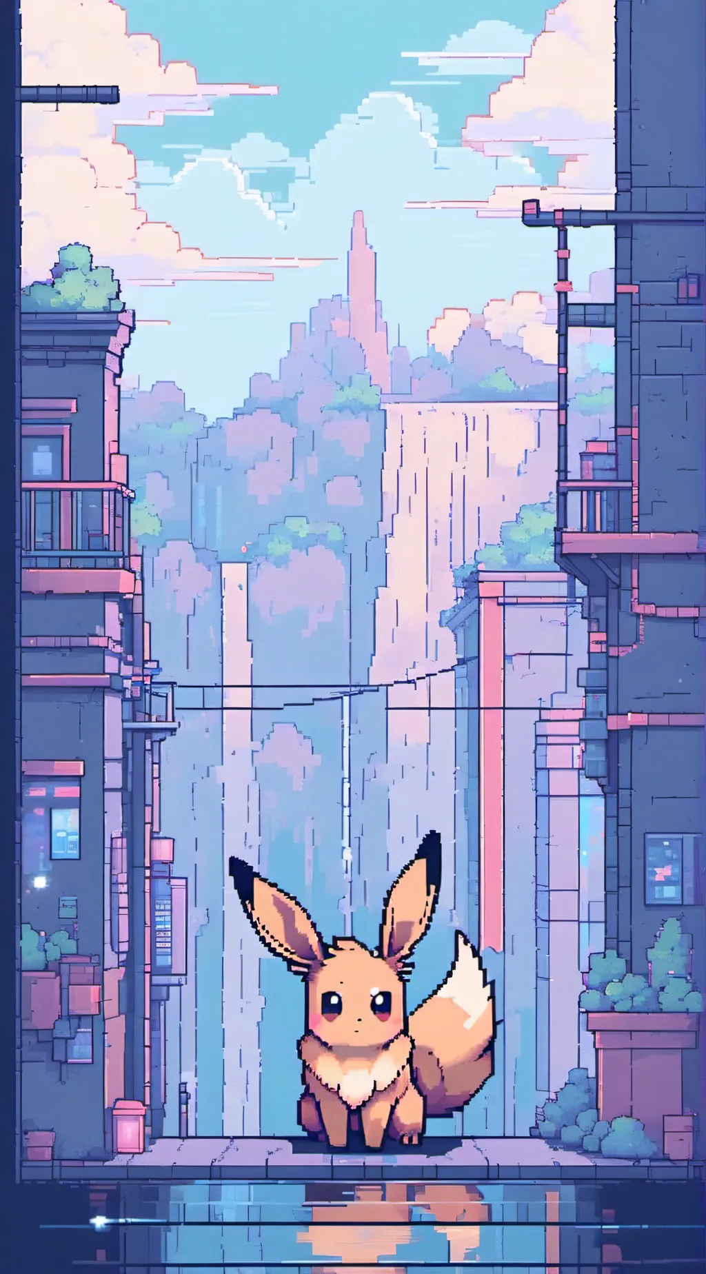 ai character: Eevee evolutions background