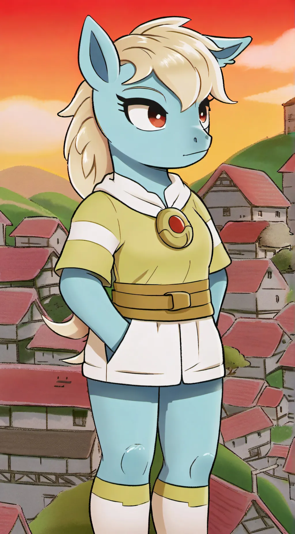 ai character: giant anthro pony  background