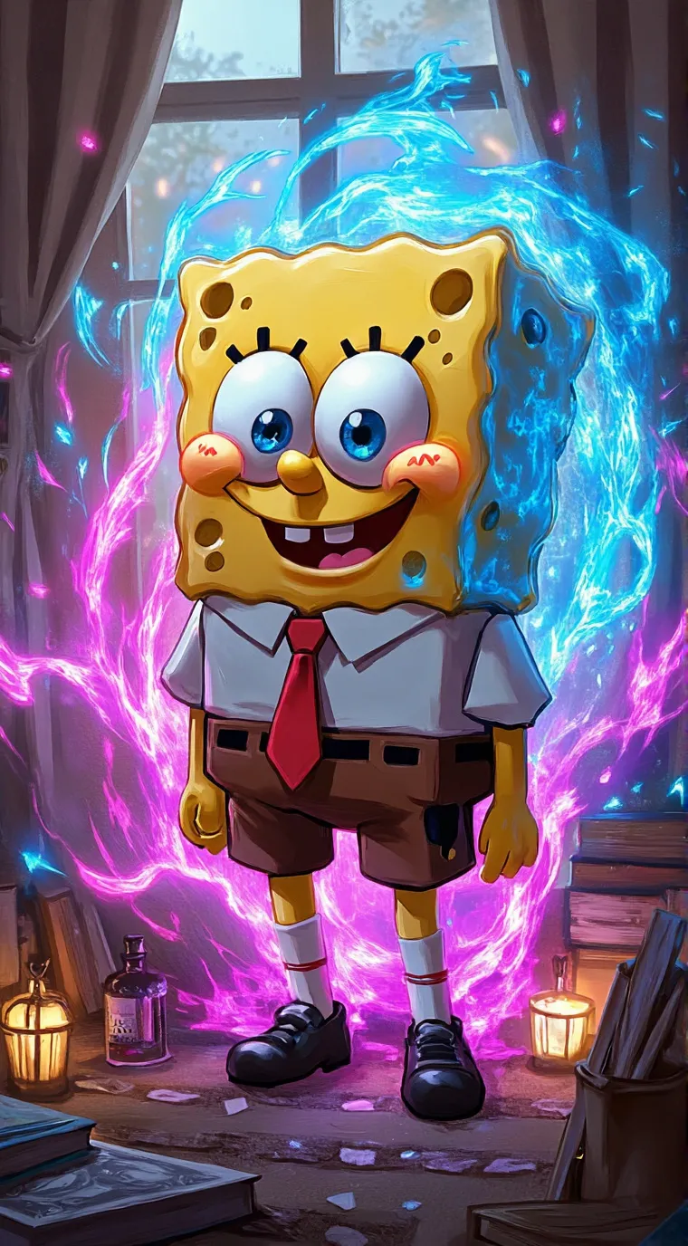 ai character: Spongebob  background