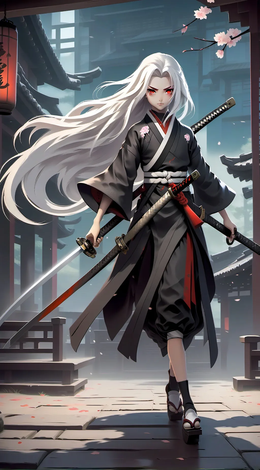 ai character: Red eyed Samurai  background
