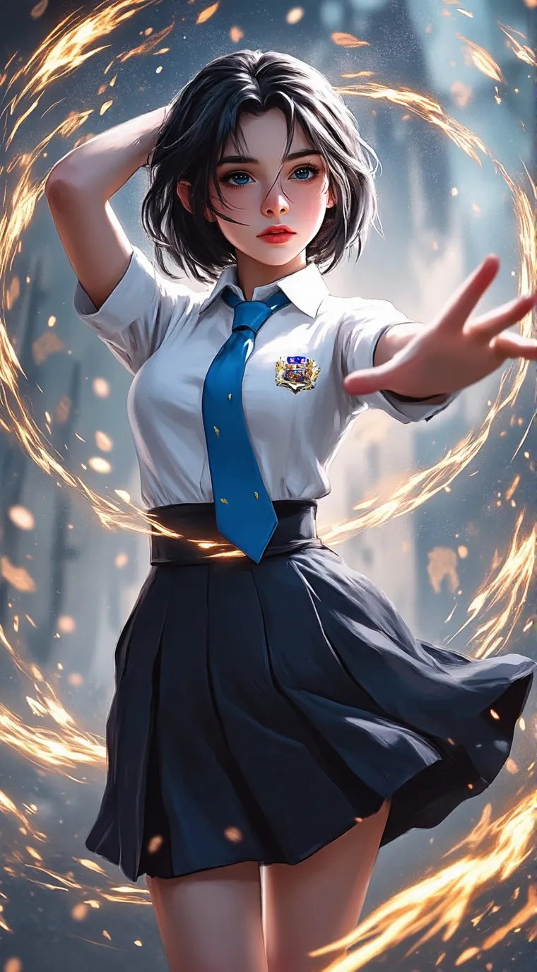 ai character: Blue background
