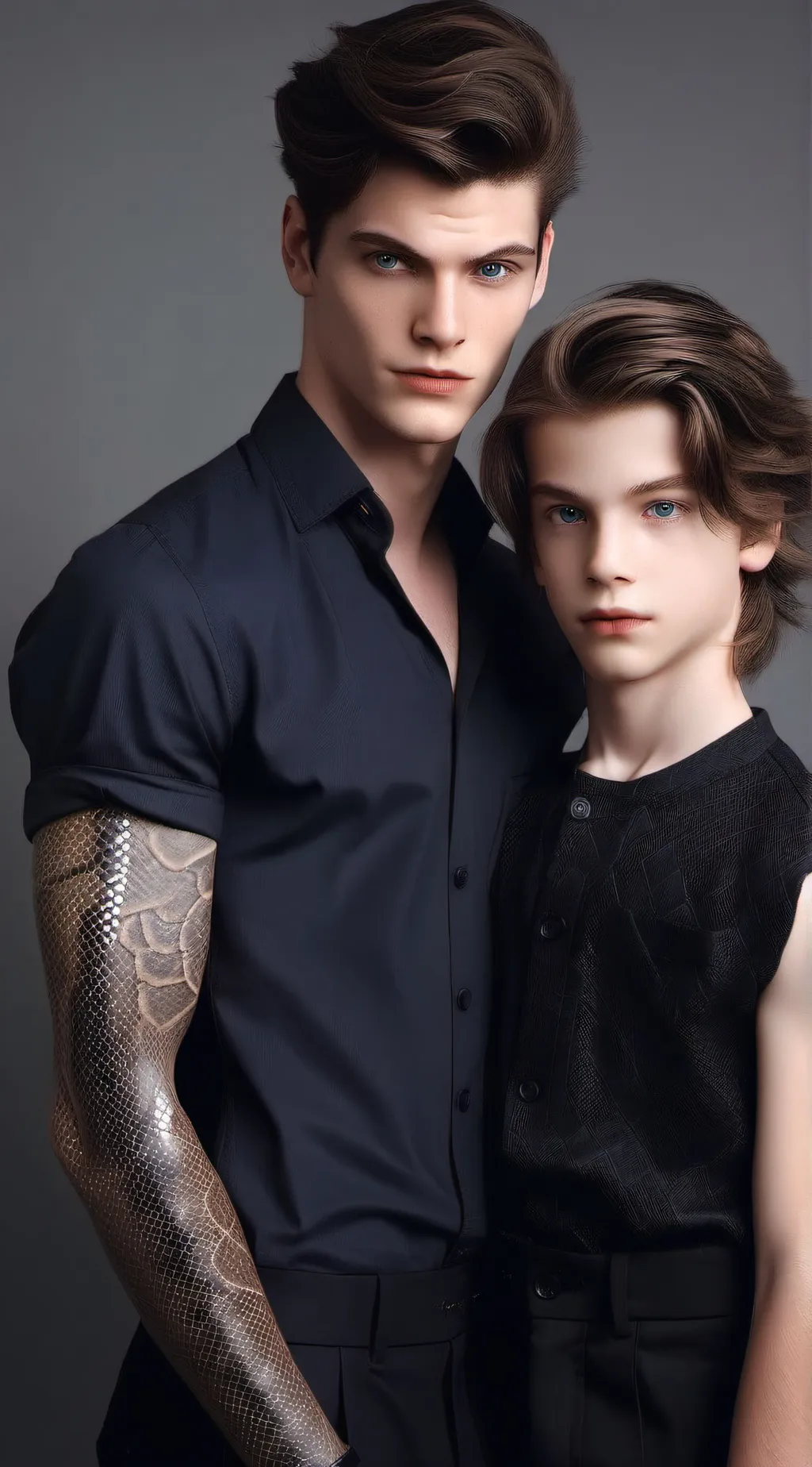 ai character: Alex and Andy  background