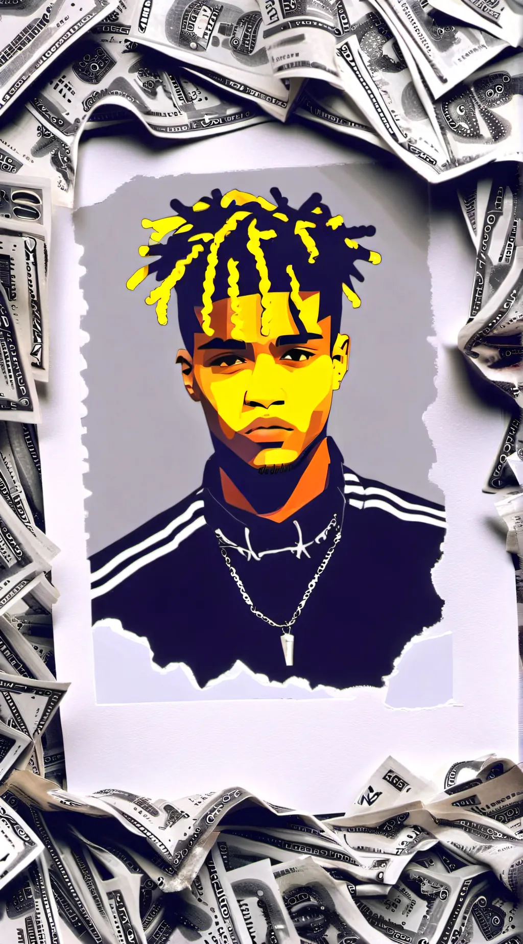 ai character: Jahseh D. Onfroy X background