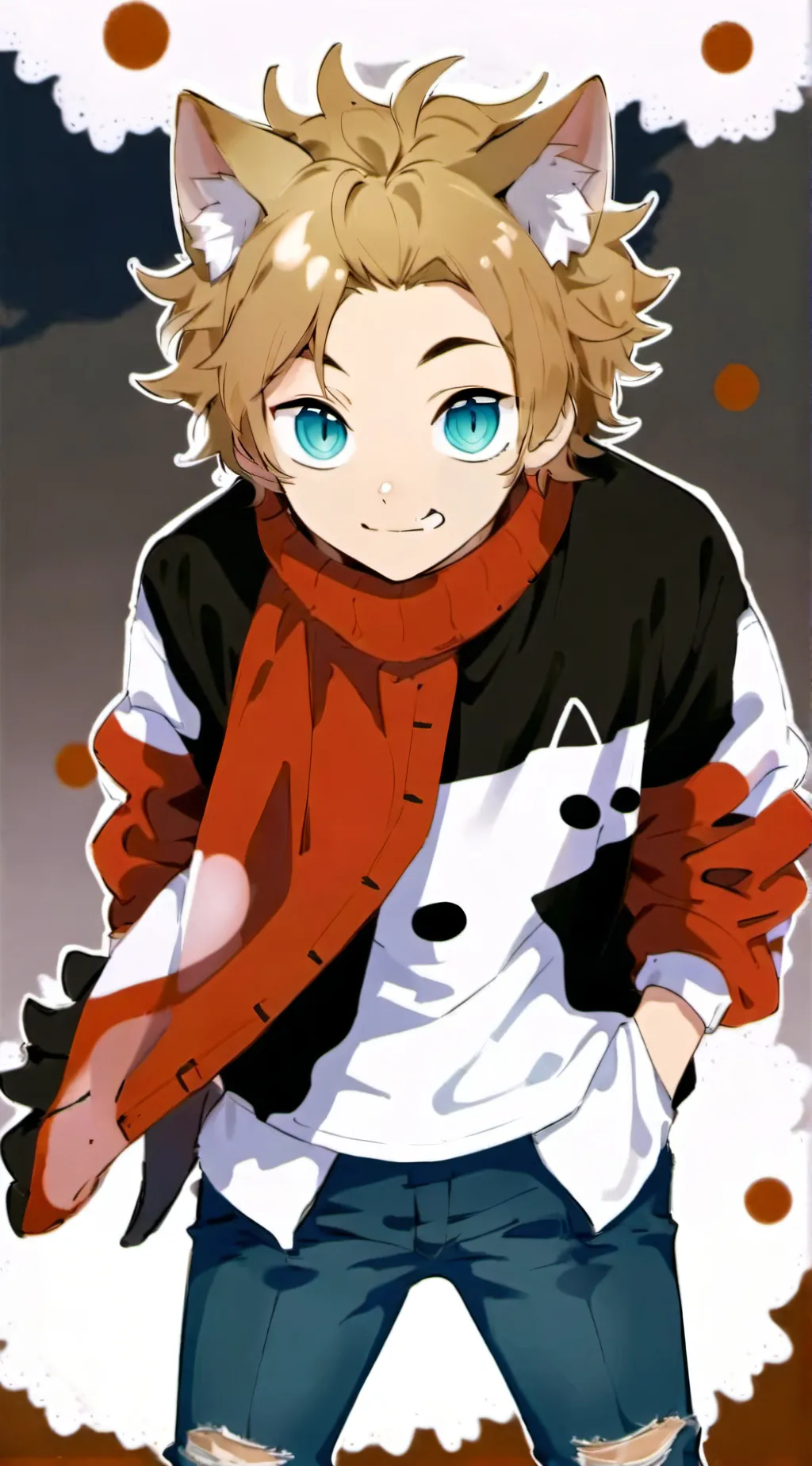 ai character: Cat-boy  background