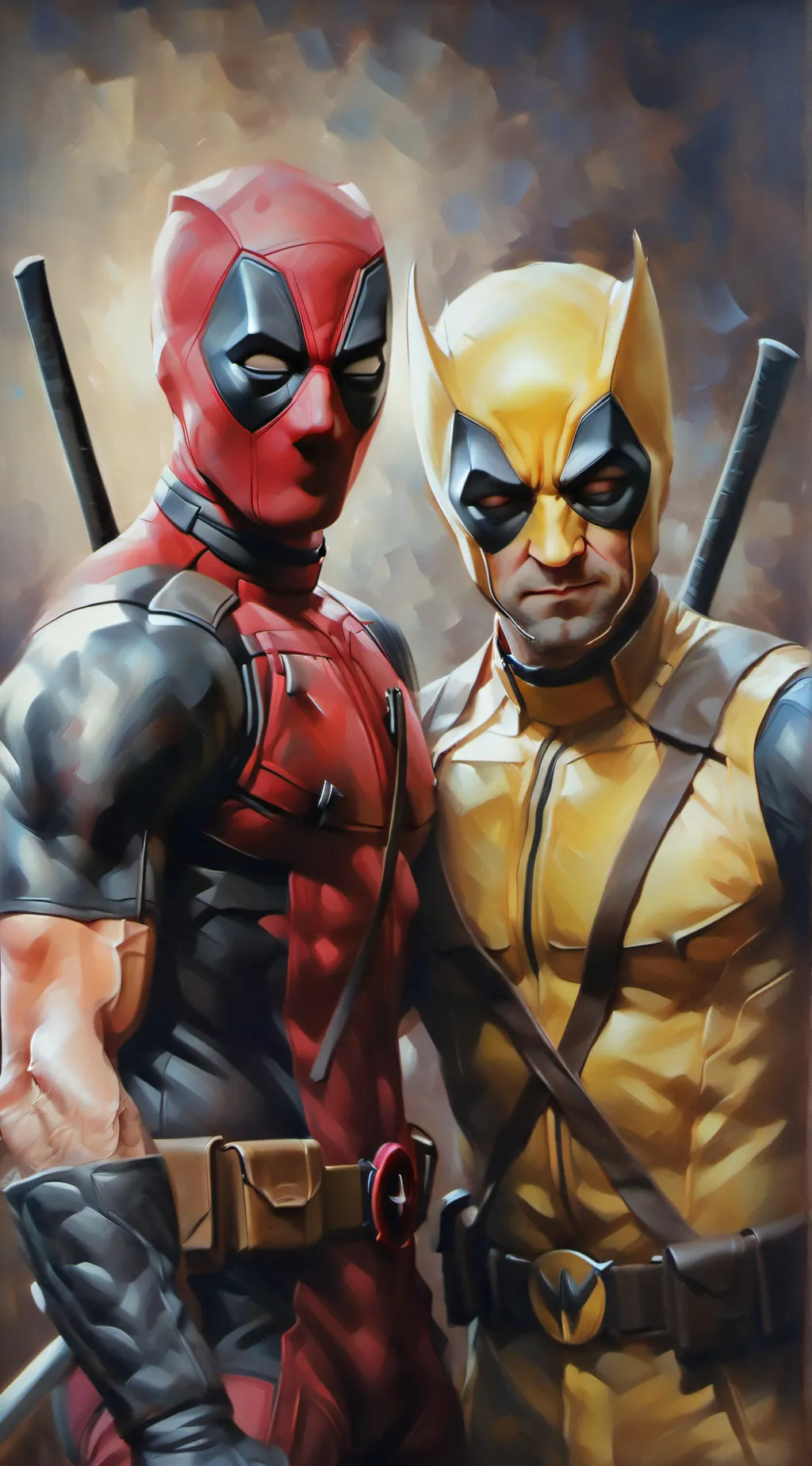 ai character: Deadpool and wolf background