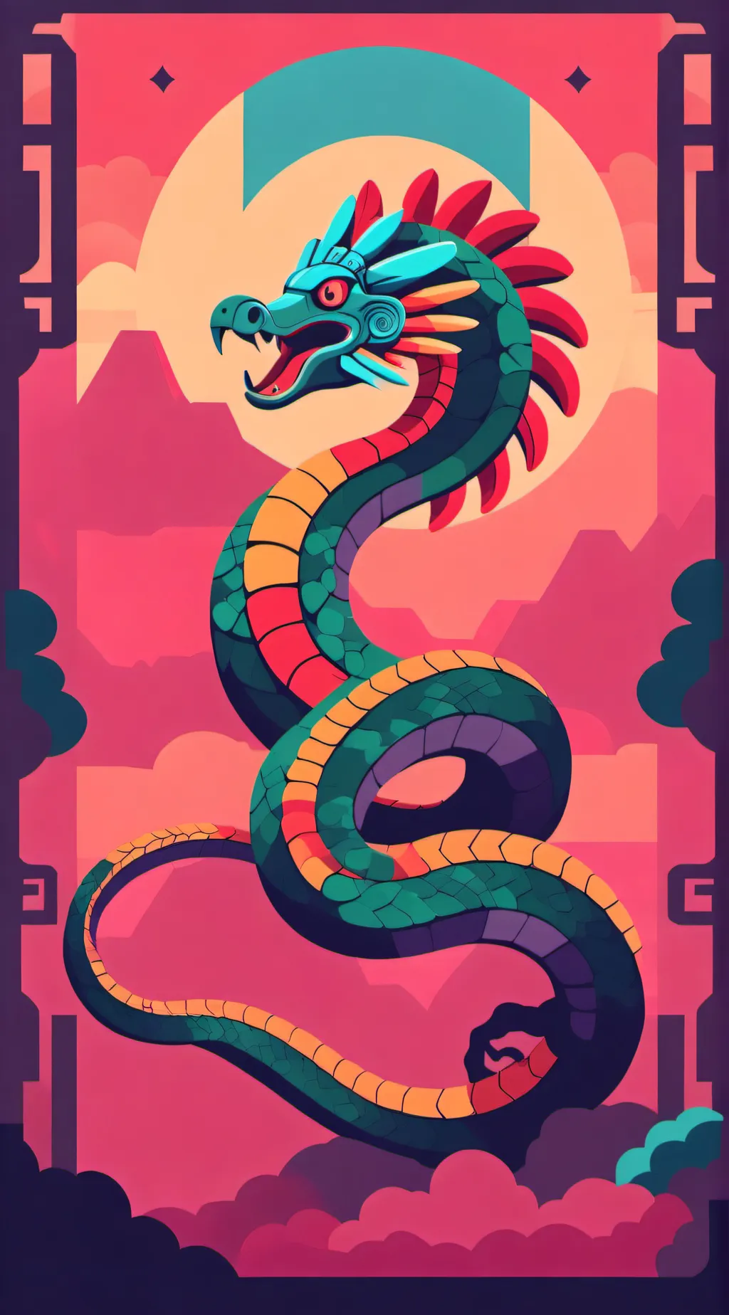 ai character: bhn + Quetzalcóat background